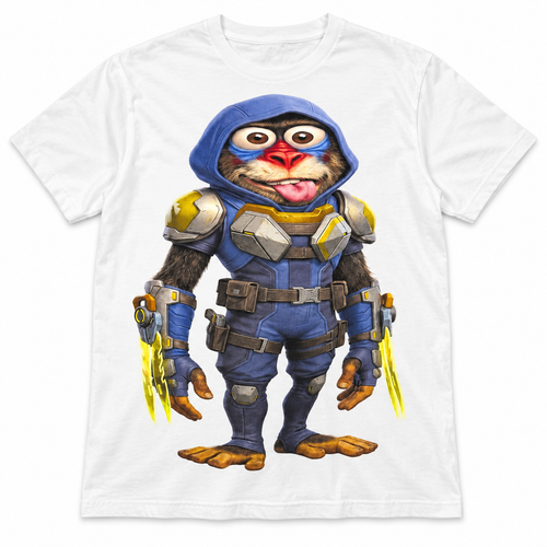 Dial M for Mandrill Armored Front white graphic tee