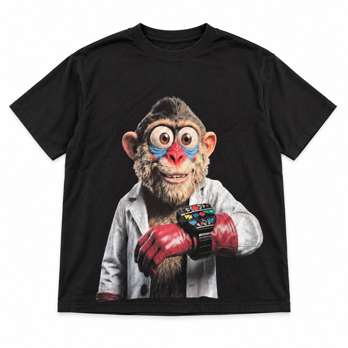 Dial M for Mandrill Boxing Portrait black graphic tee