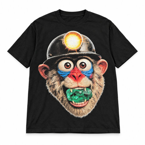 Dial M for Mandrill Emerald Grill black graphic tee