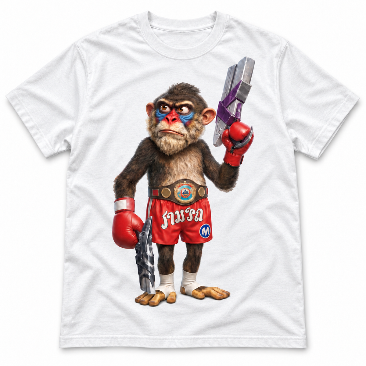 Dual Pistols white tee mockup