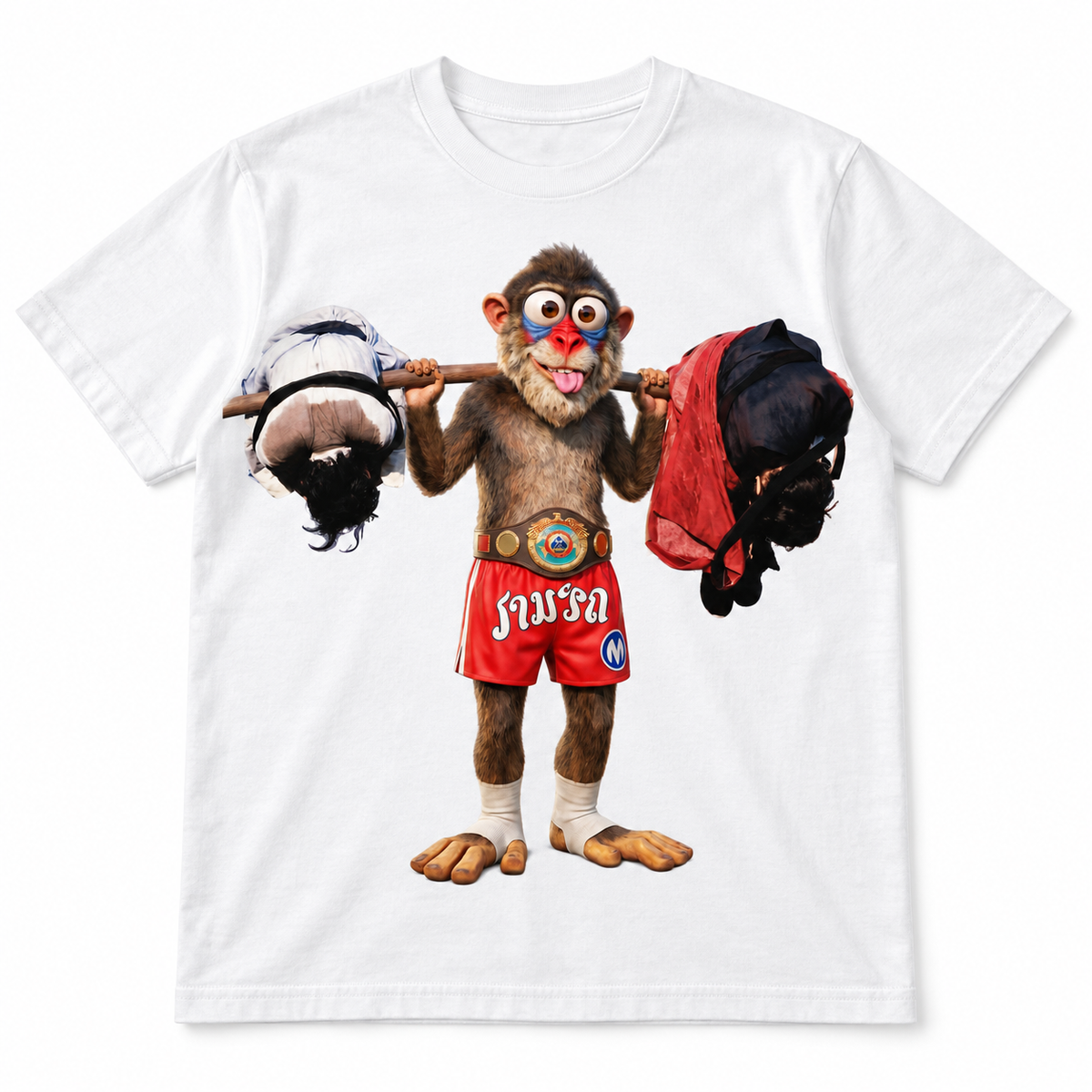Shoulder Carry white tee mockup