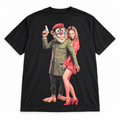 Dial M for Mandrill Pink Duo black graphic tee